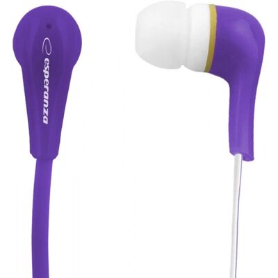 Casque intra-auriculaire violet filaire Esperanza EH146V - Casque Casque intra-auriculaire violet filaire Esperanza EH146V - Casque