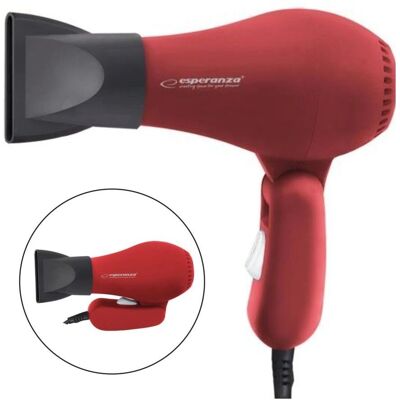 Secador de pelo Esperanza EBH003R - 750 W Rojo Compacto de Viaje Secador de pelo Esperanza EBH003R - 750 W Rojo Compacto de Viaje