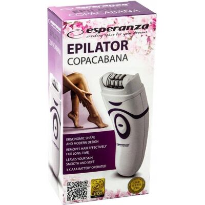 Esperanza Epilierer Copacabana Weiß-Blau - Kabellos, 2 Geschwindigkeiten, Waschbarer Kopf - Epilierer Esperanza Epilierer Copacabana Weiß-Blau - Kabellos, 2 Geschwindigkeiten, Waschbarer Kopf - Epilierer