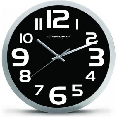 Reloj de Pared Esperanza Zurich - Negro - Reloj de cuarzo ovalado Reloj de Pared Esperanza Zurich - Negro - Reloj de cuarzo ovalado