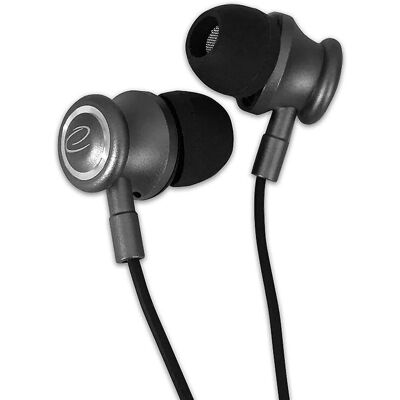 Auriculares metálicos negros Esperanza con micrófono - Auriculares Auriculares metálicos negros Esperanza con micrófono - Auriculares