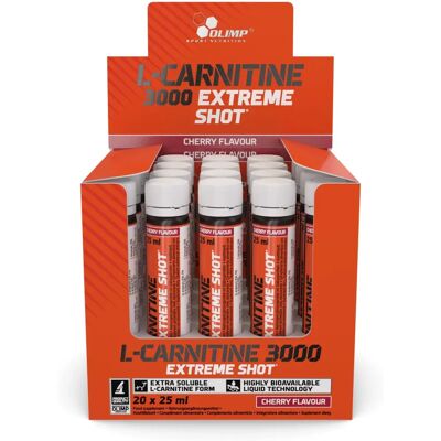 Olimp Nutrition L-Carnitine 3000 Shot, Cereza - 20 x 25 ml Olimp Nutrition L-Carnitine 3000 Shot, Cereza - 20 x 25 ml