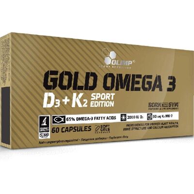 Olimp Omega 3 D3+K2 Sport Edition - Hochwertiges Fischöl mit Vitaminen Olimp Omega 3 D3+K2 Sport Edition - Hochwertiges Fischöl mit Vitaminen