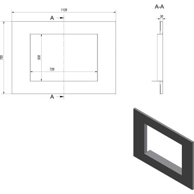 KRATKI - OLIWIA - Stainless steel - Guillotine - Ramka kominka KRATKI - OLIWIA - Stainless steel - Guillotine - Ramka kominka