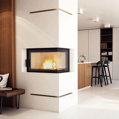 Azura Home Design - Inserto de chimenea MBO - 15 kW, Cristal a la derecha Azura Home Design - Inserto de chimenea MBO - 15 kW, Cristal a la derecha