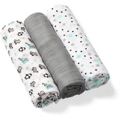 BabyOno Babywindeln - 70x70cm Grau - Stoffwindeln BabyOno Babywindeln - 70x70cm Grau - Stoffwindeln