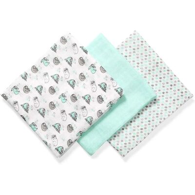 BabyOno Take Care Natural Couches - Langes en tissu - 70x70cm Vert menthe - 3 pcs BabyOno Take Care Natural Couches - Langes en tissu - 70x70cm Vert menthe - 3 pcs
