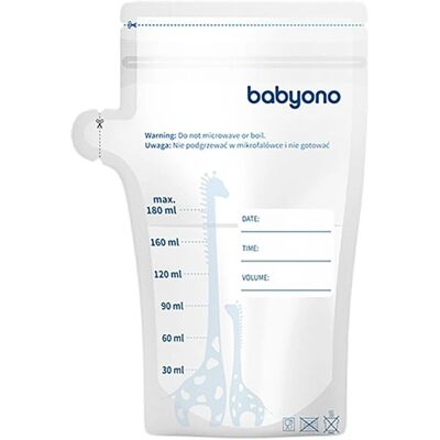 Saci de depozitare a laptelui matern Babyono - 180ml, 30 buc Saci de depozitare a laptelui matern Babyono - 180ml, 30 buc