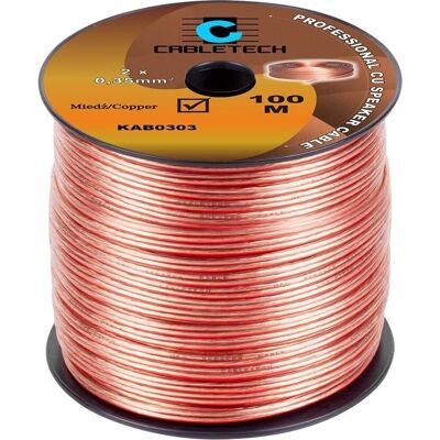 Câble Haut-Parleur Cabletech 0,35mm - Cuivre de Qualité - 2x0,35mm² - 0,12m Câble Haut-Parleur Cabletech 0,35mm - Cuivre de Qualité - 2x0,35mm² - 0,12m