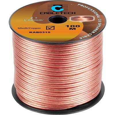 Cabletech KAB0315 - Câble Haut-parleur 1,0mm - Roulé 100m Cabletech KAB0315 - Câble Haut-parleur 1,0mm - Roulé 100m