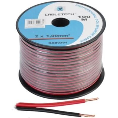 Cable Technologies CCA 1,0 mm Schwarzer und Roter Lautsprecherkabel - Lautsprecher Kabel Cable Technologies CCA 1,0 mm Schwarzer und Roter Lautsprecherkabel - Lautsprecher Kabel