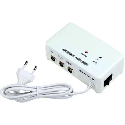 Cabletech amplificador de sinal de antena - 20dB, 2 saídas, uso interno Cabletech amplificador de sinal de antena - 20dB, 2 saídas, uso interno