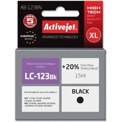 Cartouche d'encre Activejet AB-123BN - Noir à haute capacité Cartouche d'encre Activejet AB-123BN - Noir à haute capacité