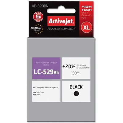 Activejet AB-529BN Tintenpatrone - Schwarz, XL, 58ml Activejet AB-529BN Tintenpatrone - Schwarz, XL, 58ml