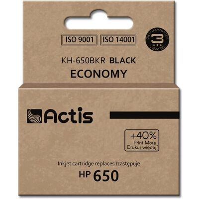 Cartouche d'encre Actis KH-650BKR - Noir - Compatible avec HP 650 Cartouche d'encre Actis KH-650BKR - Noir - Compatible avec HP 650