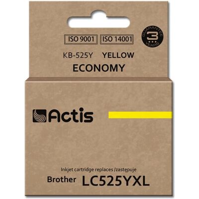 Cartouche d'encre jaune Actis KB-525Y - Jet d'encre, 15ml, Compatible avec Brother LC-525Y Cartouche d'encre jaune Actis KB-525Y - Jet d'encre, 15ml, Compatible avec Brother LC-525Y