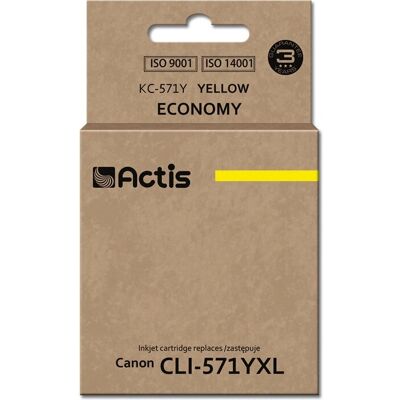 Cartouche d'encre jaune Actis KC-571Y - Capacité standard pour Canon Cartouche d'encre jaune Actis KC-571Y - Capacité standard pour Canon