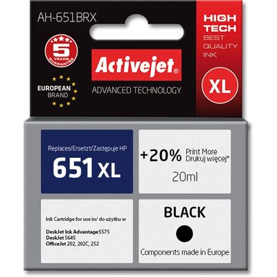 Cartouche d'encre Activejet AH-651BRX - Noire - 20ml - 720 pages - Original Cartouche d'encre Activejet AH-651BRX - Noire - 20ml - 720 pages - Original