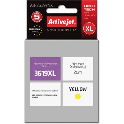 Cartouche d'encre jaune Activejet AB-3619YNX - Haute capacité (XL) Cartouche d'encre jaune Activejet AB-3619YNX - Haute capacité (XL)