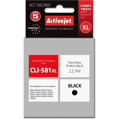 Cartouche d'Encre Activejet ACC-581BNX - Noir Haute Capacité Cartouche d'Encre Activejet ACC-581BNX - Noir Haute Capacité