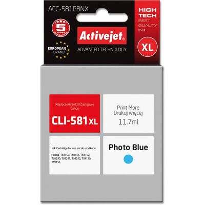 Cartouche d'encre Activejet ACC-581PBNX - Haute Capacité Compatible Bleu Cartouche d'encre Activejet ACC-581PBNX - Haute Capacité Compatible Bleu