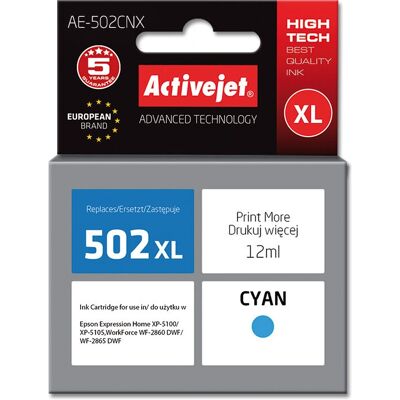 Cartouche d'encre Activejet AE-502CNX Cyan - Haute capacité Cartouche d'encre Activejet AE-502CNX Cyan - Haute capacité