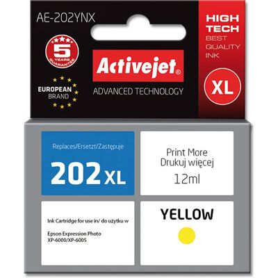 Activejet AE-202YNX Gelbe Tintenpatrone - Inkjet, 12 ml, Kompatibel mit Epson Activejet AE-202YNX Gelbe Tintenpatrone - Inkjet, 12 ml, Kompatibel mit Epson