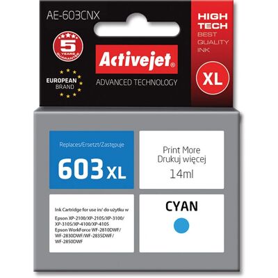 Cartouche d'encre cyan Epson - Activejet AE-603CNX - Haute capacité Cartouche d'encre cyan Epson - Activejet AE-603CNX - Haute capacité
