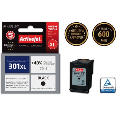 Cartucho de tinta preto Activejet AH-301BRX - Impressora a jato de tinta - 20 ml Cartucho de tinta preto Activejet AH-301BRX - Impressora a jato de tinta - 20 ml