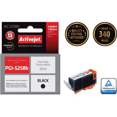 Cartouche d'encre noire Activejet ACC-525BN - Jet d'encre, 20ml, Compatible Canon Cartouche d'encre noire Activejet ACC-525BN - Jet d'encre, 20ml, Compatible Canon