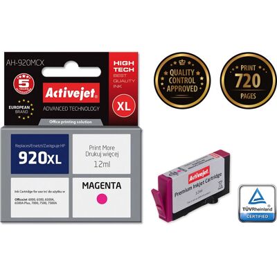 Cartucho de tinta Magenta Activejet AH-920MCX - Alta capacidade Cartucho de tinta Magenta Activejet AH-920MCX - Alta capacidade