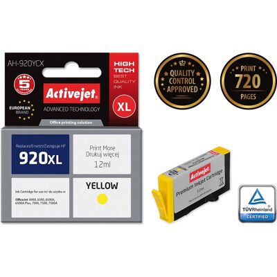 Cartouche d'encre jaune Activejet AH-920YCX - Haute capacité Cartouche d'encre jaune Activejet AH-920YCX - Haute capacité