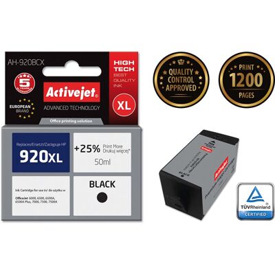 Cartucho de tinta preto Activejet AH-920BCX - Alta produtividade Cartucho de tinta preto Activejet AH-920BCX - Alta produtividade