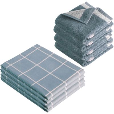 Byrklund Blauwe Keukendoeken & Theedoeken Set - 8 stuks Byrklund Blauwe Keukendoeken & Theedoeken Set - 8 stuks