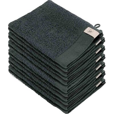 Walra Zachte katoenen washandjes - Antraciet - 16x21 cm - 100% katoen Walra Zachte katoenen washandjes - Antraciet - 16x21 cm - 100% katoen