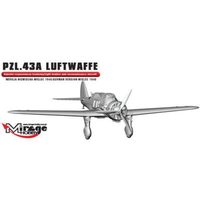 Model Mirage Hobby PZL.43A Luftwaffe WWII Skala 1:48 Model Mirage Hobby PZL.43A Luftwaffe WWII Skala 1:48