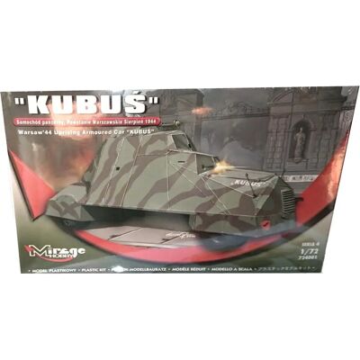 Mirage Hobby KUBUS Voiture blindée de la Révolte de Varsovie '44 Échelle 1:72 - Maquette militaire - Publicité Mirage Hobby KUBUS Voiture blindée de la Révolte de Varsovie '44 Échelle 1:72 - Maquette militaire - Publicité