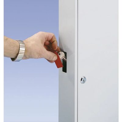 Armario para llaves Kaiserkraft - 42 ganchos, gris, montaje en pared Armario para llaves Kaiserkraft - 42 ganchos, gris, montaje en pared