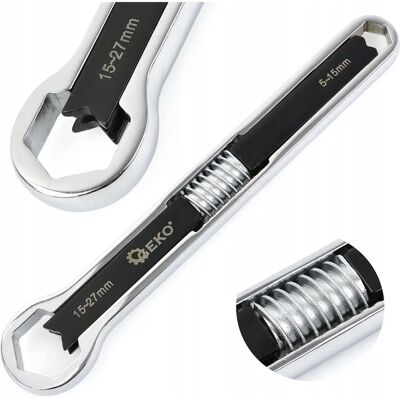 GEKO G15028 - Regulowany klucz dwustronny - 5-15mm & 15-27mm CRV GEKO G15028 - Regulowany klucz dwustronny - 5-15mm & 15-27mm CRV