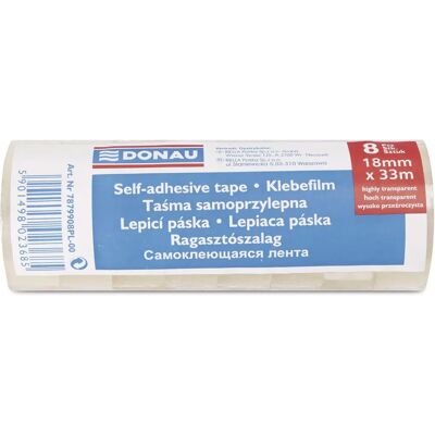 DONAU 7879908PL-00 Ruban adhésif - 18mm x 33m Pack de 8 - Publicité DONAU 7879908PL-00 Ruban adhésif - 18mm x 33m Pack de 8 - Publicité