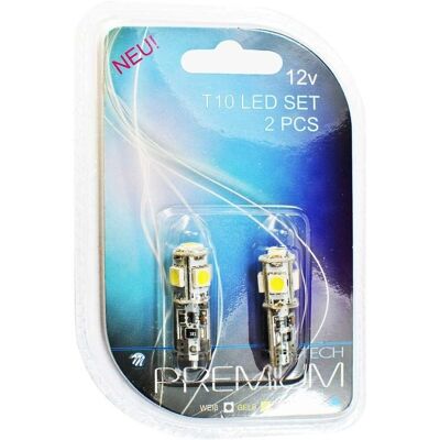 M-Tech T10 LED Bulb 5x5050 SMD Canbus White - Car Lights M-Tech T10 LED Bulb 5x5050 SMD Canbus White - Car Lights