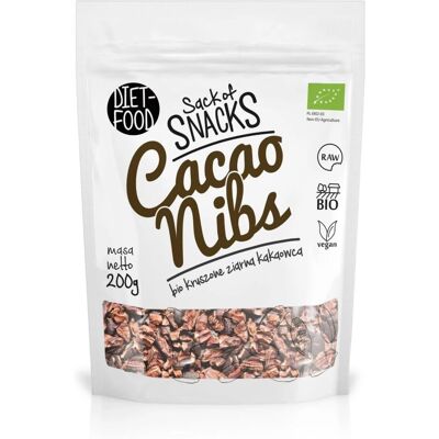 Diet Food Bio Zerkleinerte Kakaobohnen - Glutenfrei - 200g Diet Food Bio Zerkleinerte Kakaobohnen - Glutenfrei - 200g