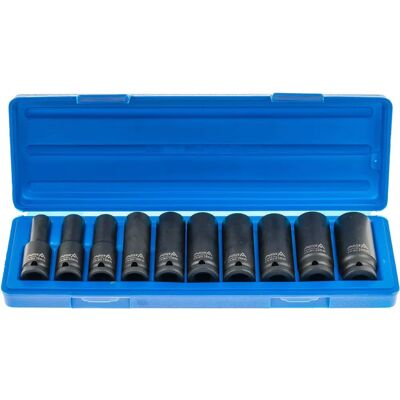 No Name Asta Impact-Steckschlüssel - 10 Stück, 1/2 Zoll, Lang & Standard No Name Asta Impact-Steckschlüssel - 10 Stück, 1/2 Zoll, Lang & Standard