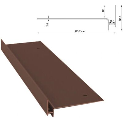 RENOPLAST - SW - Brązowy - 200 cm - Profil schodowy aluminium RENOPLAST - SW - Brązowy - 200 cm - Profil schodowy aluminium