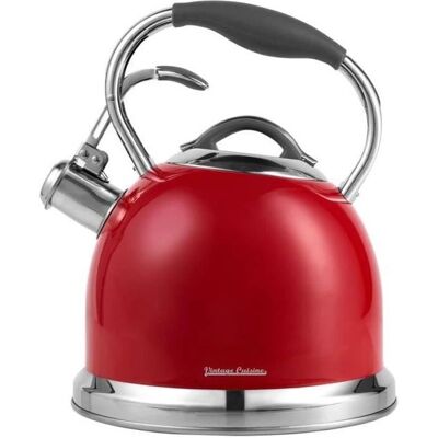 Vintage Cuisine Rojo 2,4L Hervidor Retro con Silbido Vintage Cuisine Rojo 2,4L Hervidor Retro con Silbido