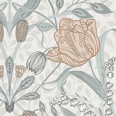 Damastbehang Tulip Beige - Behang Damastbehang Tulip Beige - Behang
