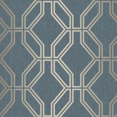 Highgrove Trellis Duplex Wallpaper Navy - Geometric Pattern Highgrove Trellis Duplex Wallpaper Navy - Geometric Pattern