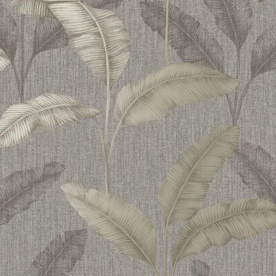 The Design Library Amara Palm Wallpaper Pewter / Gold - Wallpaper The Design Library Amara Palm Wallpaper Pewter / Gold - Wallpaper