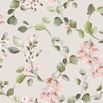 Rasch Rosalie Floral Wallpaper Cream Pink - Wallpaper Rasch Rosalie Floral Wallpaper Cream Pink - Wallpaper