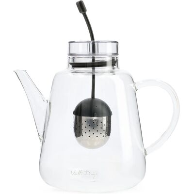 Vialli Design Schwarze 1,5L Teekanne mit Siebeinsatz Vialli Design Schwarze 1,5L Teekanne mit Siebeinsatz